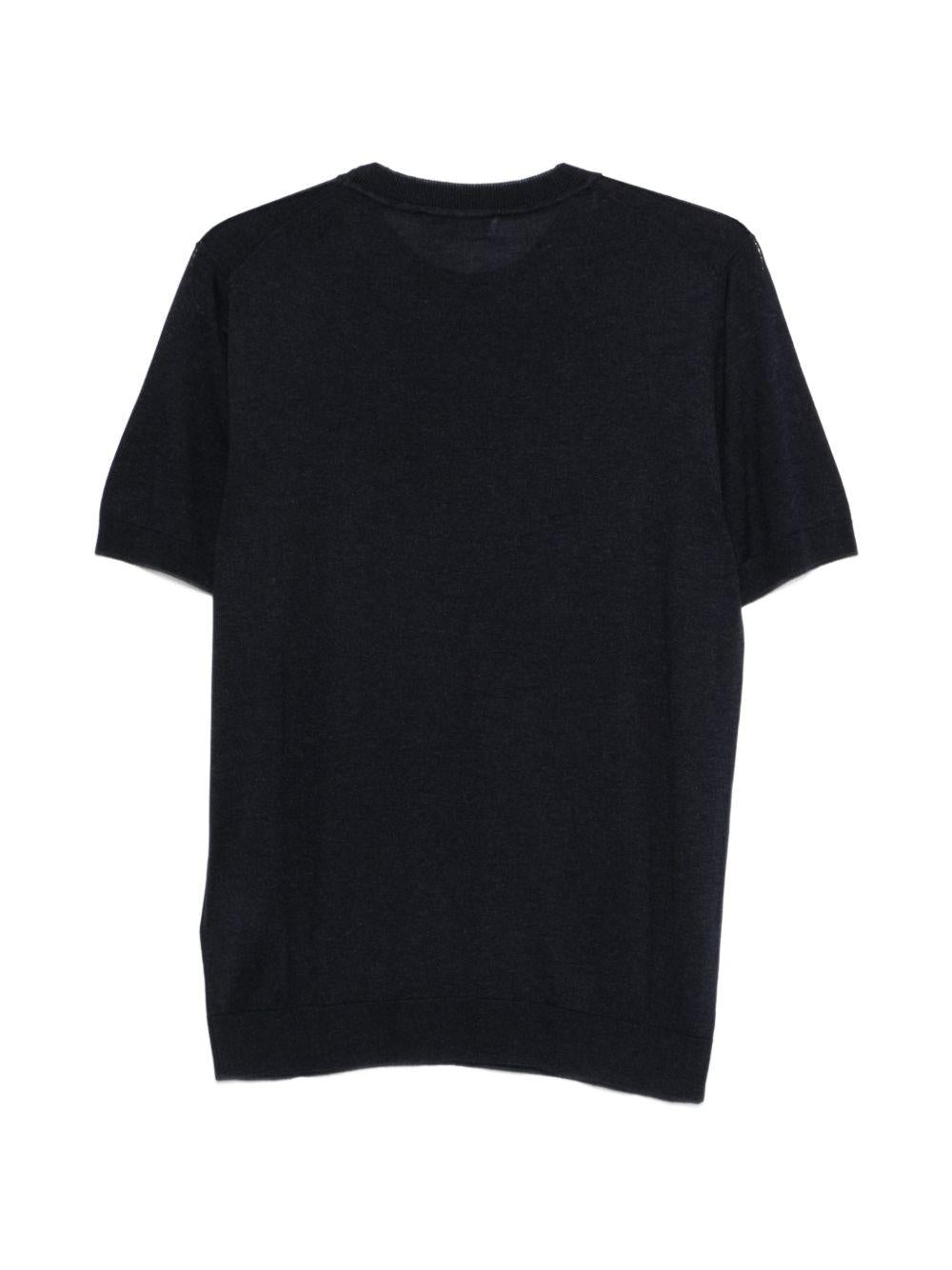 T-shirt a maniche corte con lavorazione a maglia in blu Lardini - uomo 