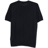 T-shirt a maniche corte con lavorazione a maglia in blu Lardini - uomo 