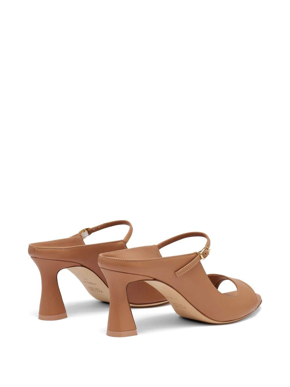 Mules Rania 70 in pelle rosa cipria 