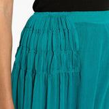 Gonna drappeggiata con volant sunia in verde Dries van noten - donna 