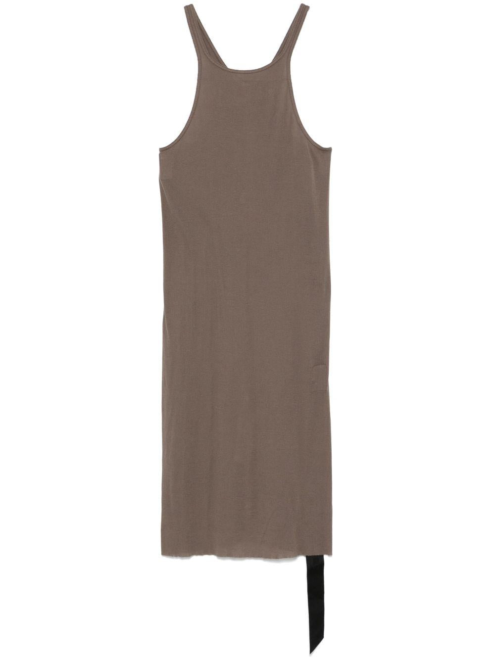 Abito corto con scollo in grigio taupe Rick Owens DRKSHDW - donna 