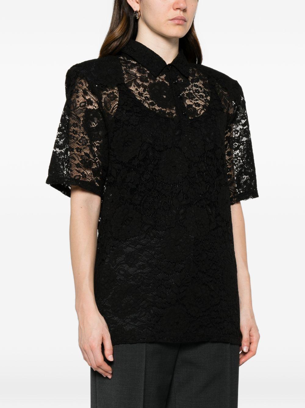 Camicia in pizzo floreale in nero Venuja - donna 