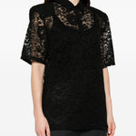 Camicia in pizzo floreale in nero Venuja - donna 