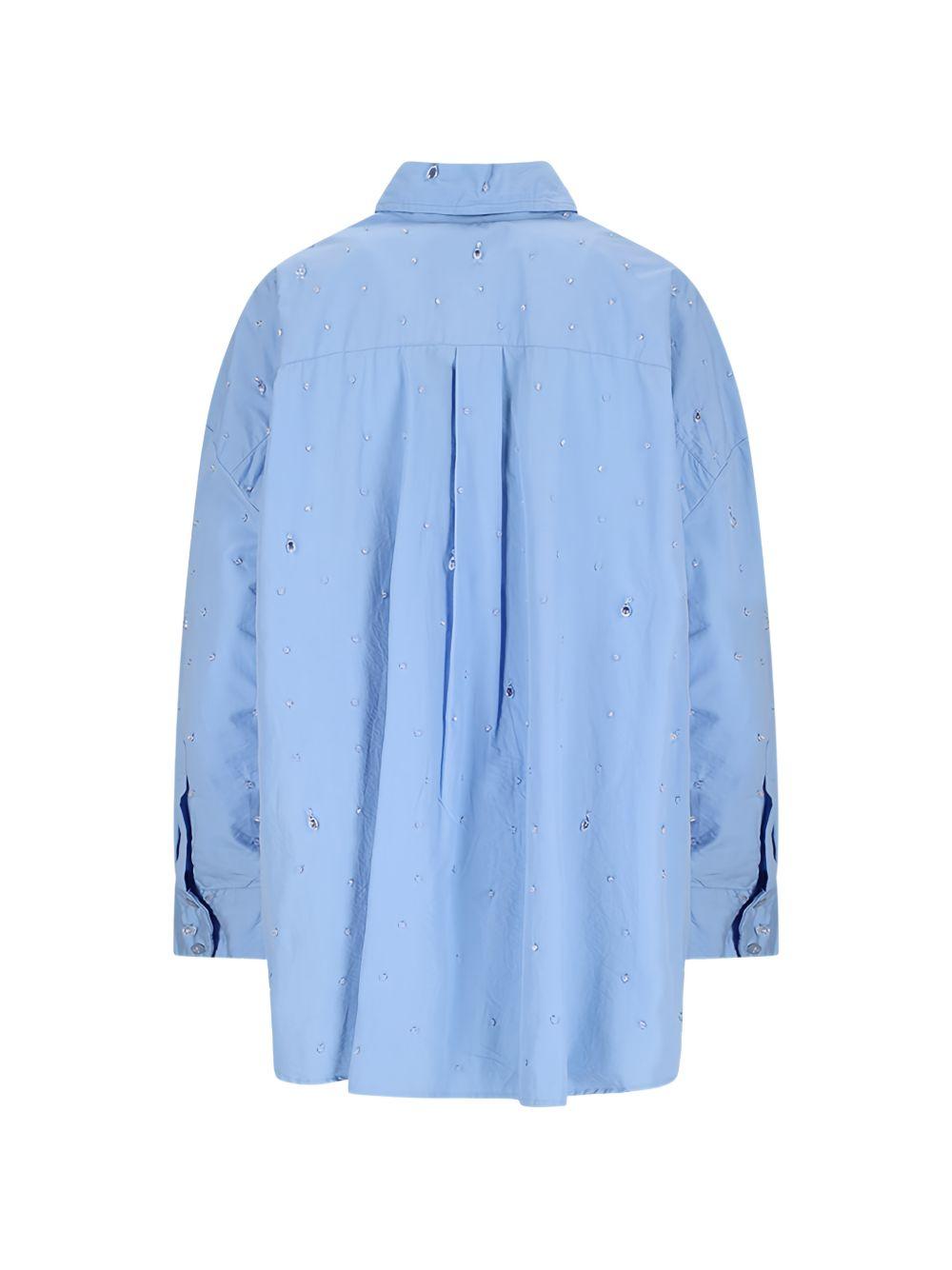 Camcia a maniche lunghe in blu 