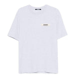 T-shirt con logo e toppa in gros grain in grigio Jacquemus - uomo 