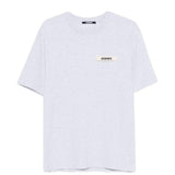 T-shirt con logo e toppa in gros grain in grigio Jacquemus - uomo 