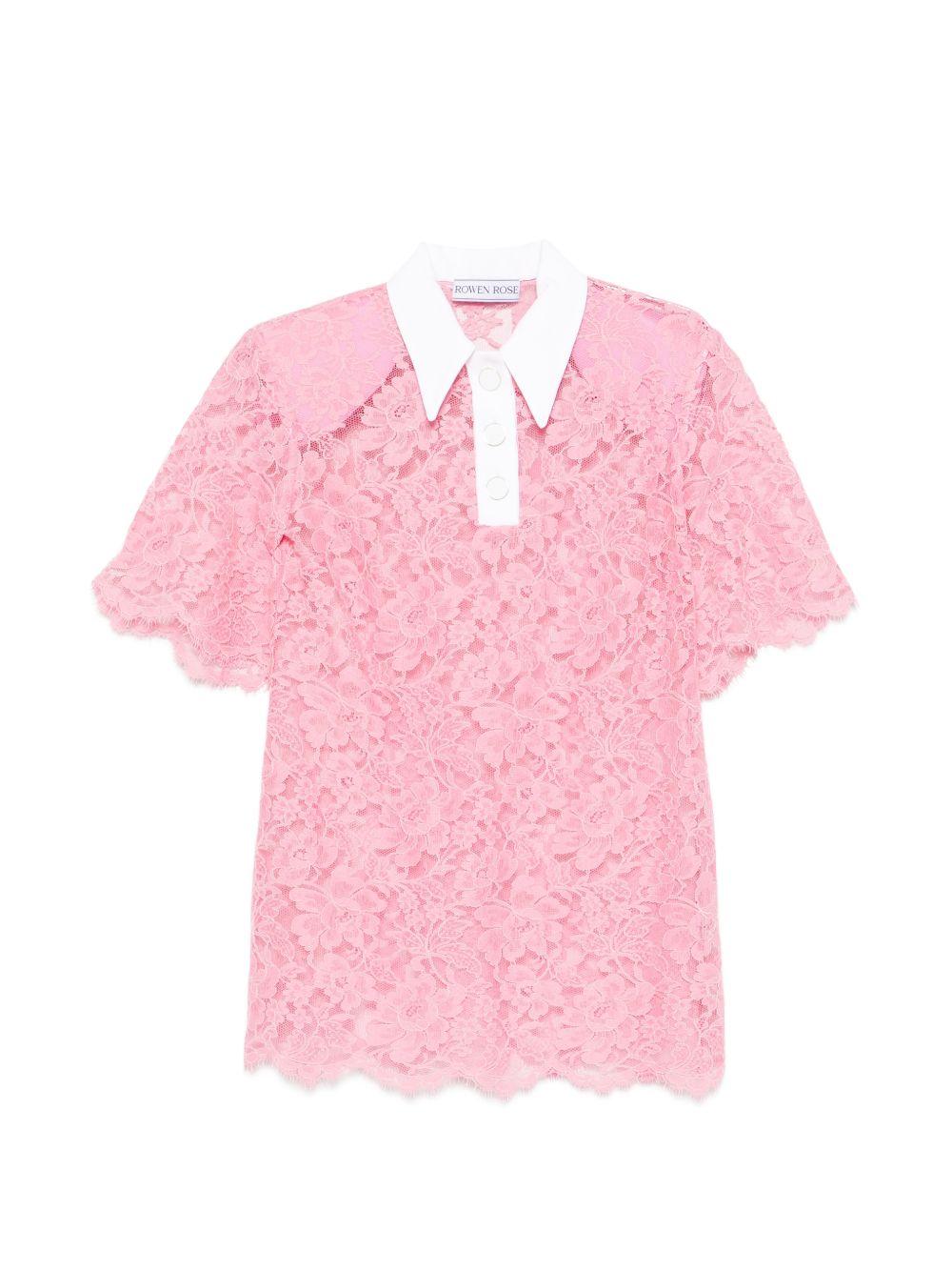 Polo in pizzo in rosa Rowen rose - donna 