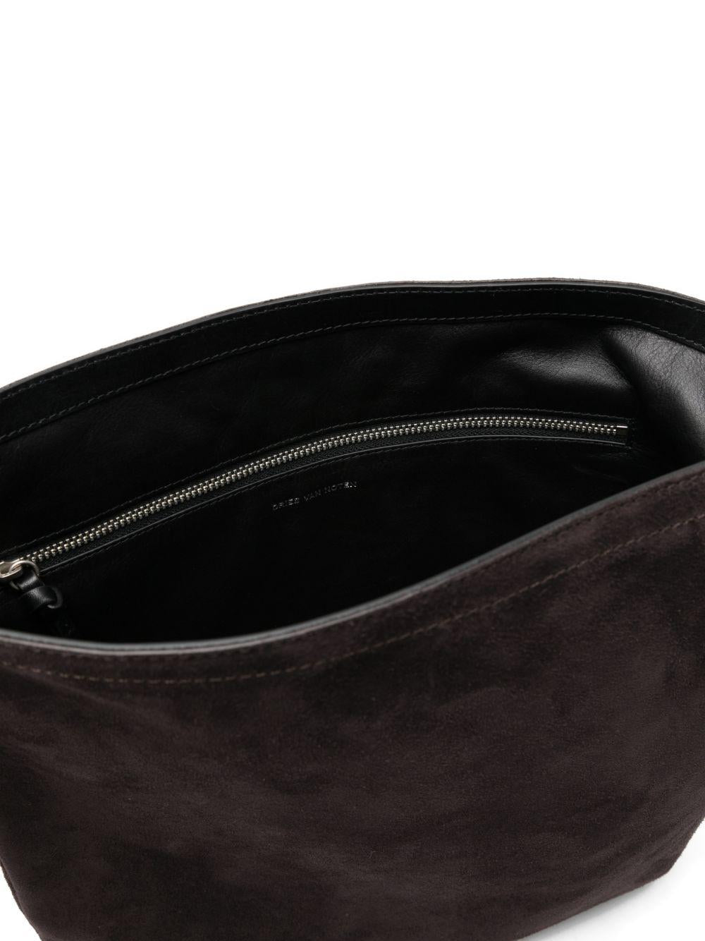 Borsa a tracolla in suede in viola Dries van noten - donna 