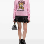 Maglione con intarsio in rosa Ganni - donna 