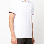 Polo con applicazione logo in bianco Moncler - uomo 