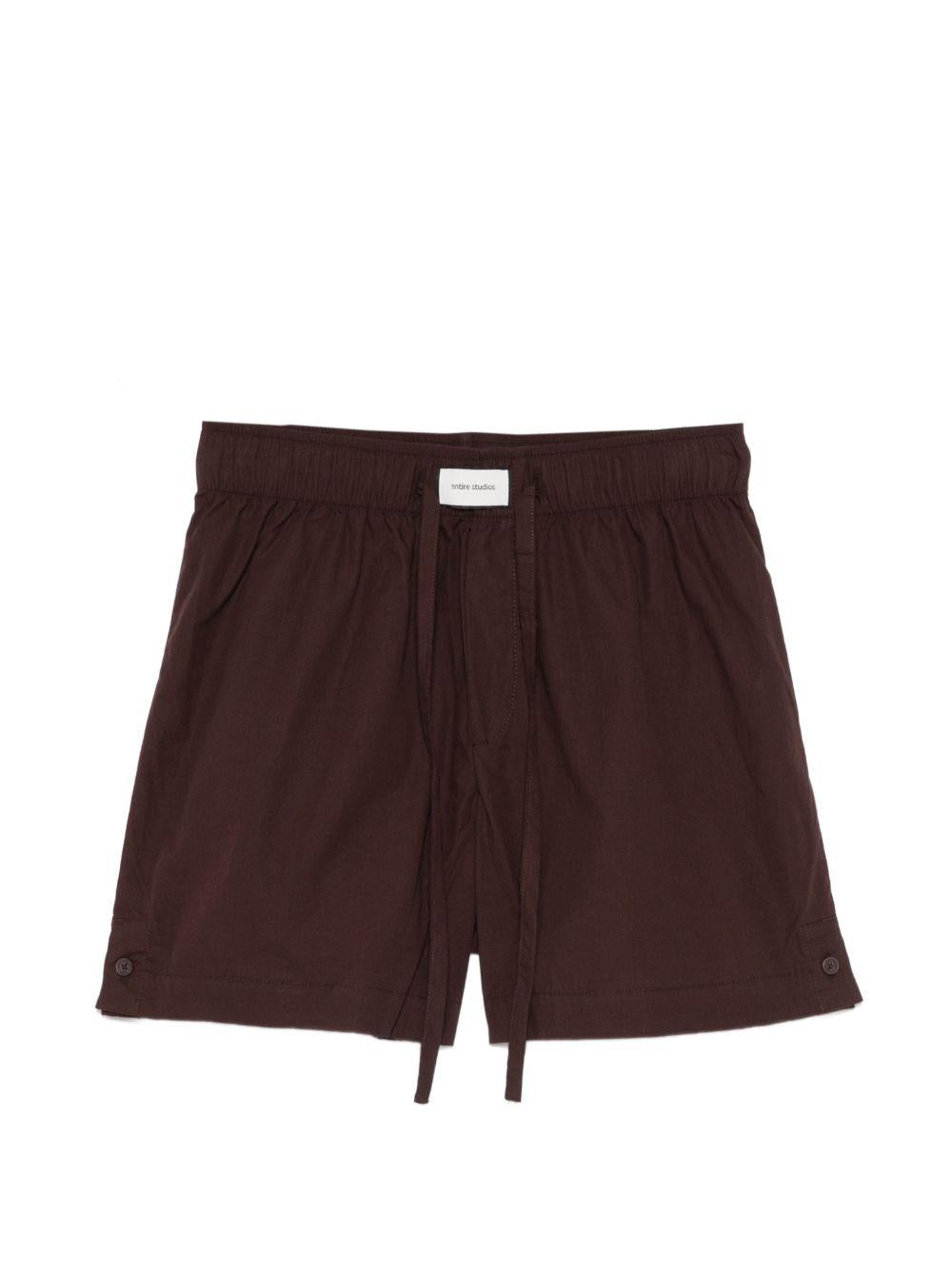 Shorts con coulisse in marrone Entire studios - donna 