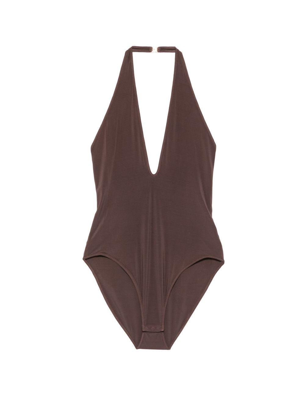 Body con scollo a spalla a V in marrne Zimmermann - donna 