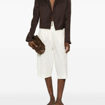 Blazer crop in lino in marrone Batakovic - donna 