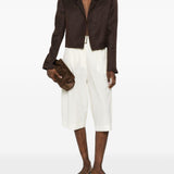 Blazer crop in lino in marrone Batakovic - donna 