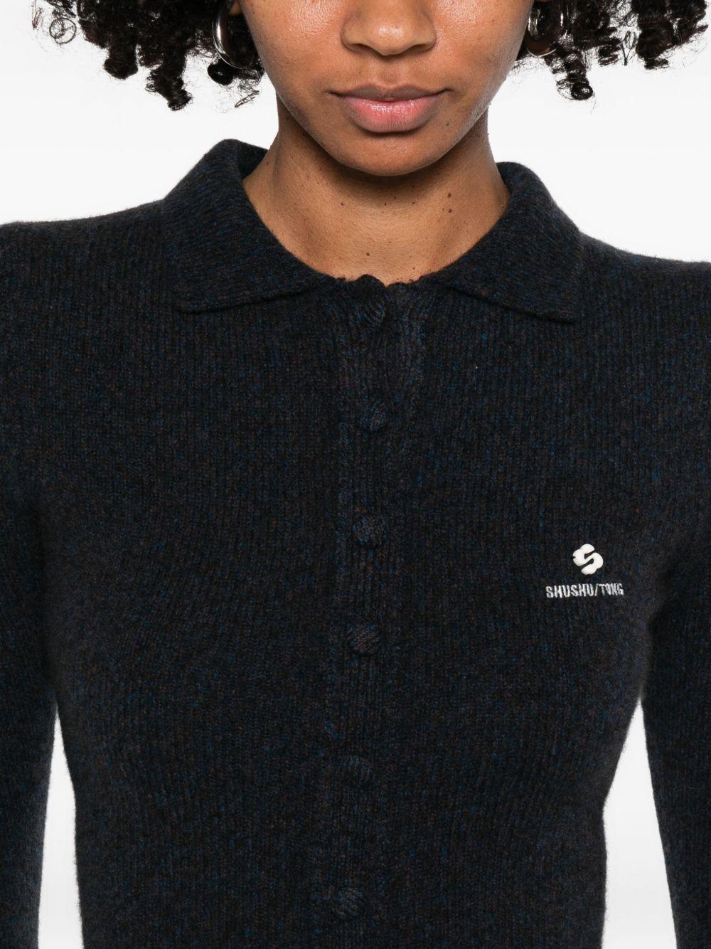 Cardigan con logo in blu Shushu/tong - donna 