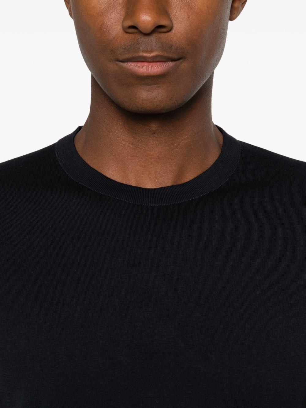 T-shirt girocollo in blu John smedley - uomo 