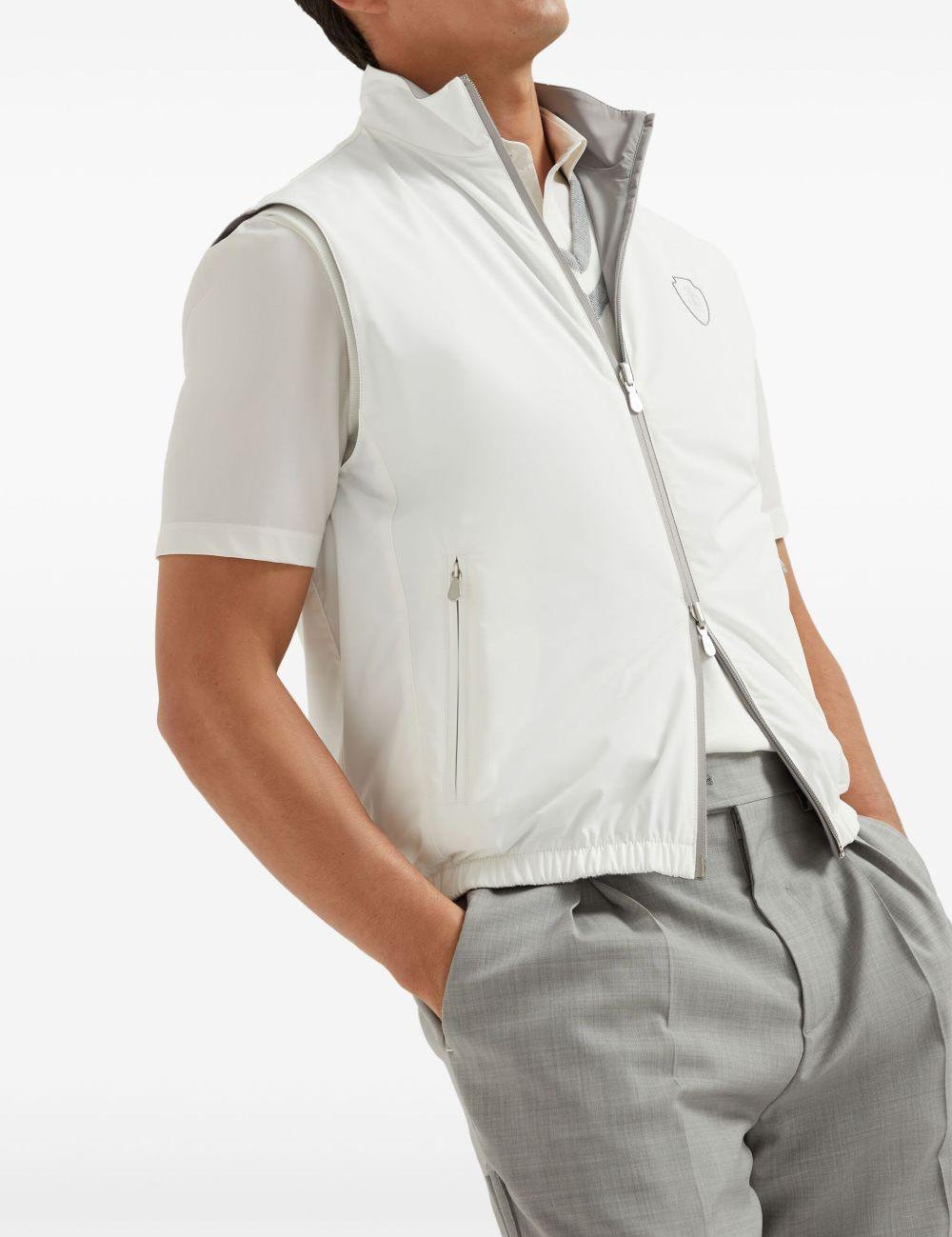 Gilet reversibile in biancoBrunello cucinelli - uomo 
