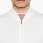 Felpa con zip in bianco Brunello cucinelli - uomo 