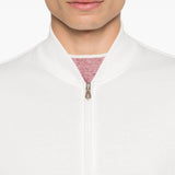 Felpa con zip in bianco Brunello cucinelli - uomo 