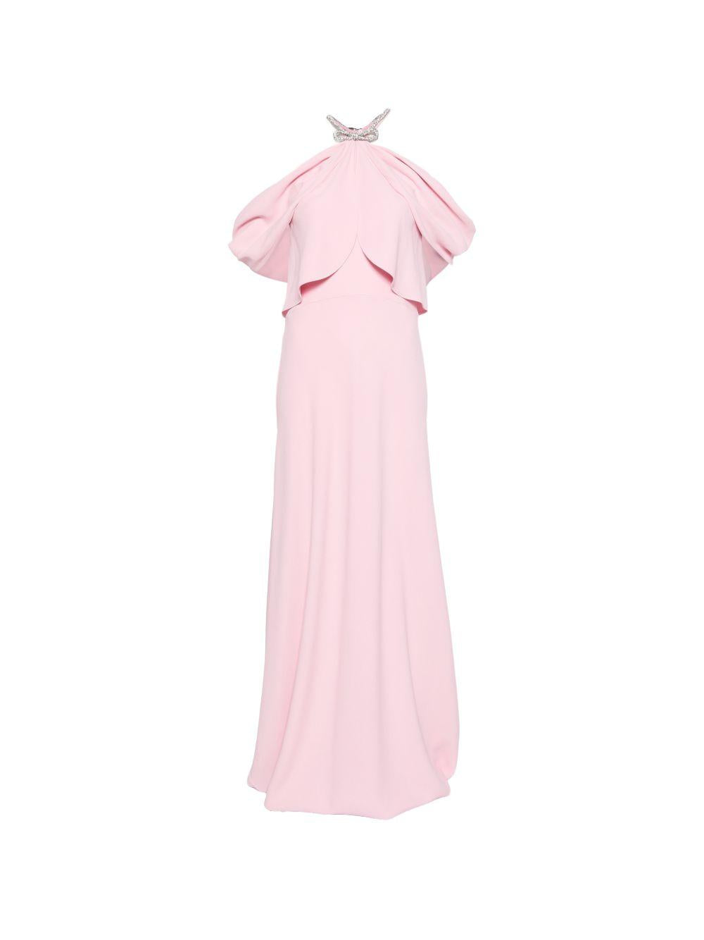 Abito lungo con scollo all'americana in rosa Alberta Ferretti - donna 