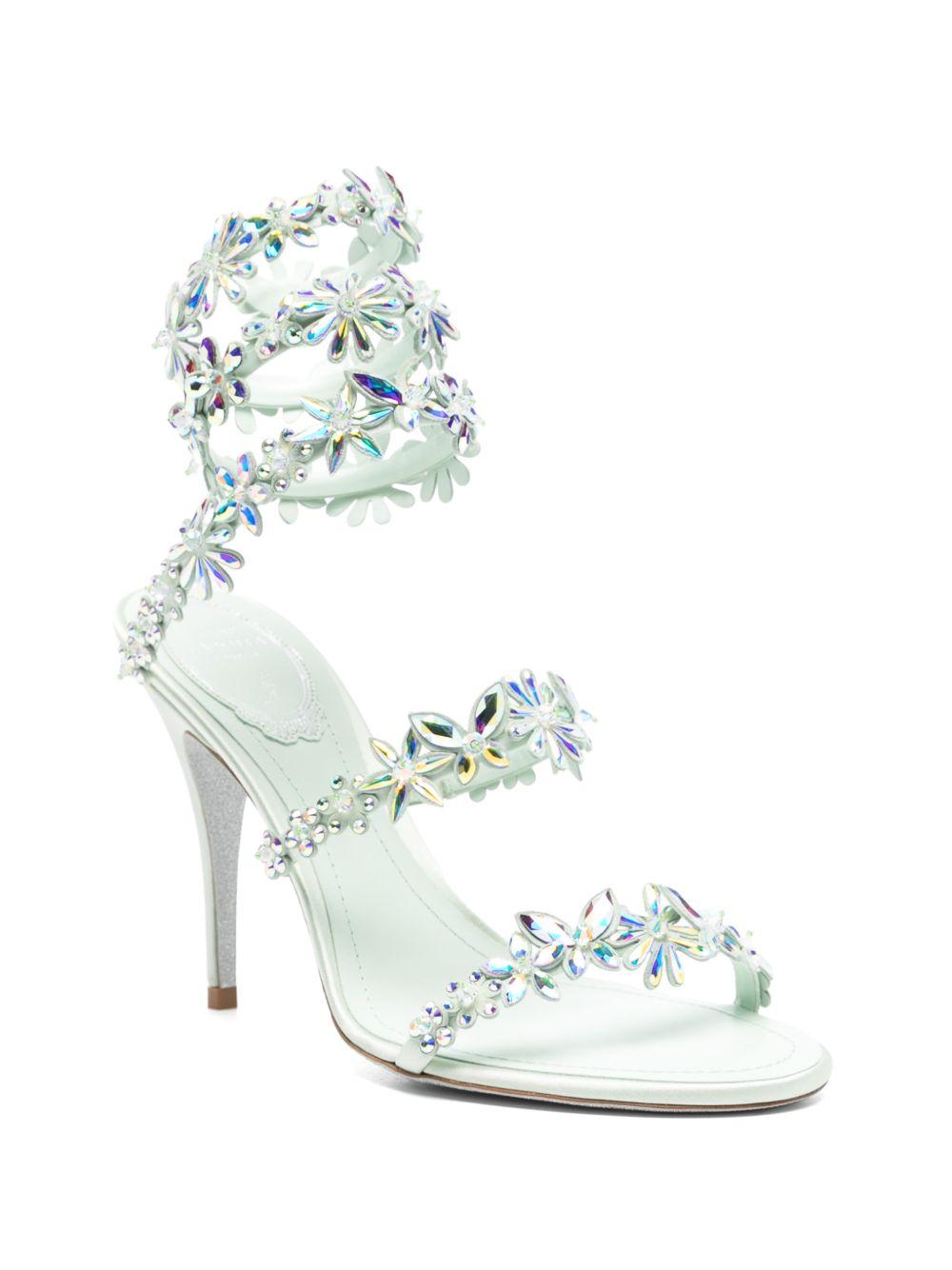 Sandali Eden con motivi floreali in verde acqua Rene caovilla - donna 