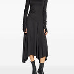 Abito midi asimmetrico in nero Victoria Beckham - donna 