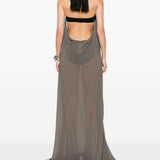 Abito maxi haltar in grigio Rick Owens - donna 
