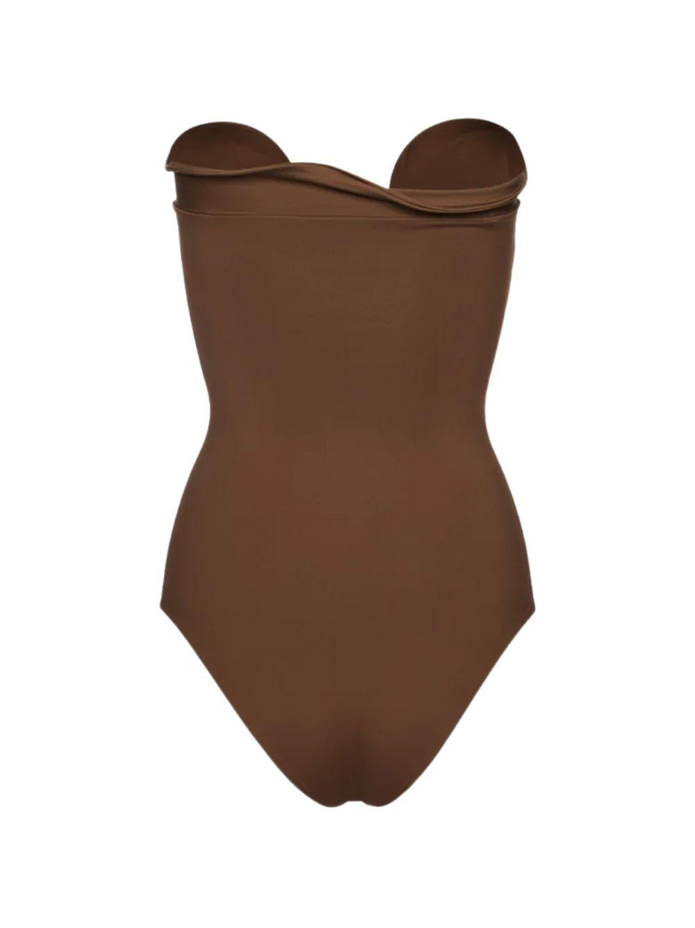 Costume da bagno con ruches in marrone Magda butrym - donna 