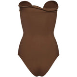 Costume da bagno con ruches in marrone Magda butrym - donna 