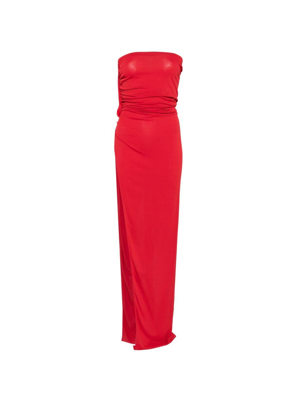 Top con spacco drappeggiato in rosso Rick owens lilies - donna 