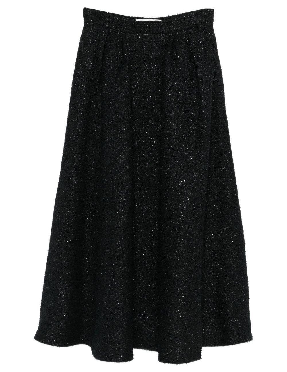 Gonna plissettata con paillettes in nero Alessandra Rich - donna 