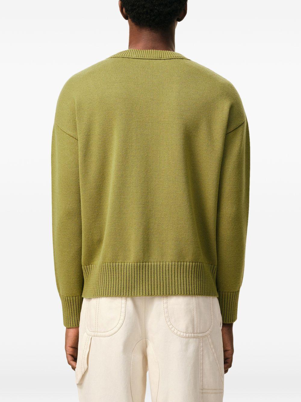 Maglione girocollo in verde Ami paris - uomo 