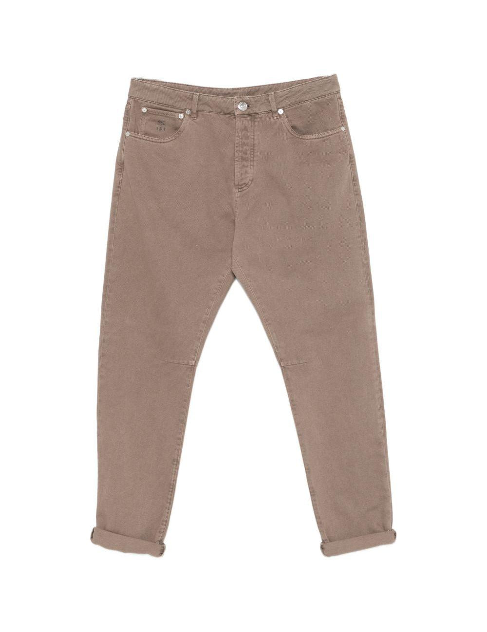 Jeans a cinque tasche in marrone Brunello cucinelli - uomo 
