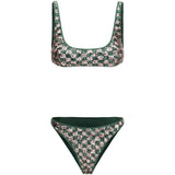 Bikini con paillettes in verde e rosa Oséree - donna 