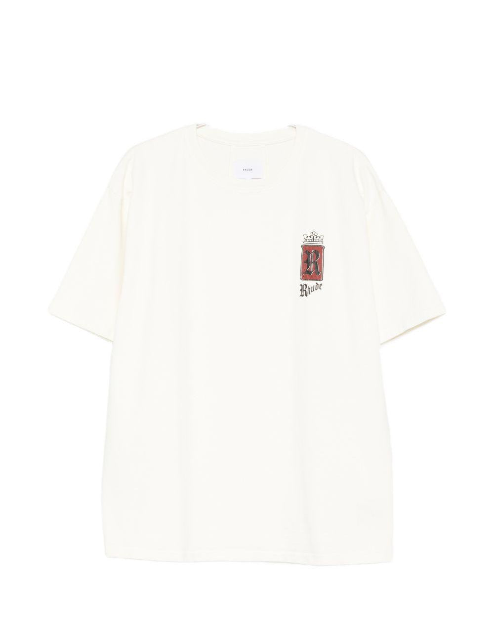 T-shirt con logo grafico in bianco Rhude - uomo 