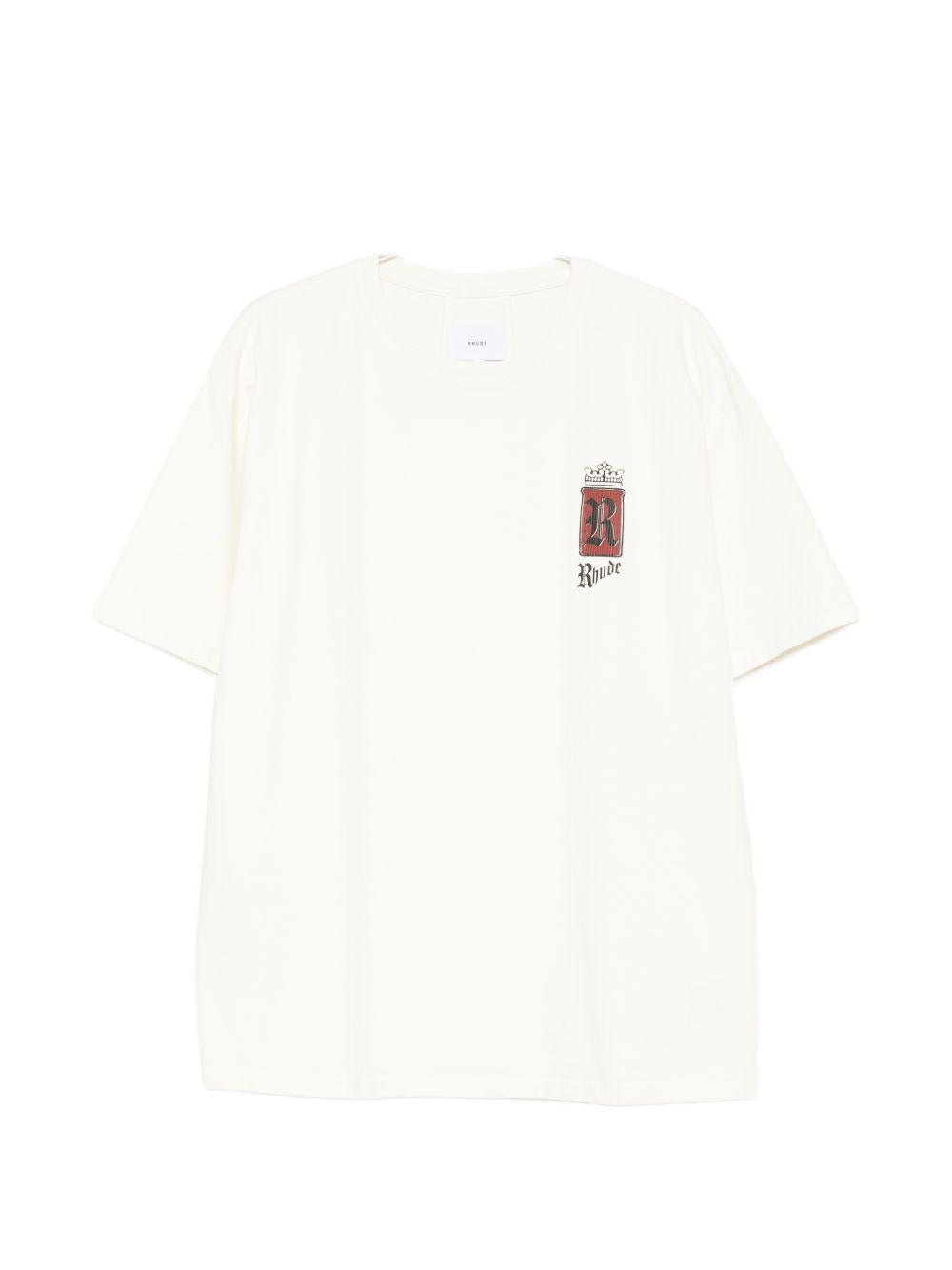 T-shirt con logo grafico in bianco Rhude - uomo 