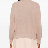 Cardigan a coste con bottoni in beige Brunello cucinelli - donna 