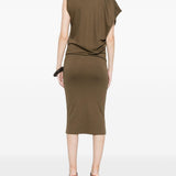 Abito midi asimmetrico drap in verde Jacquemus - donna 
