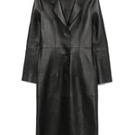 Cappotto slim in pelle in nero Toteme - donna 
