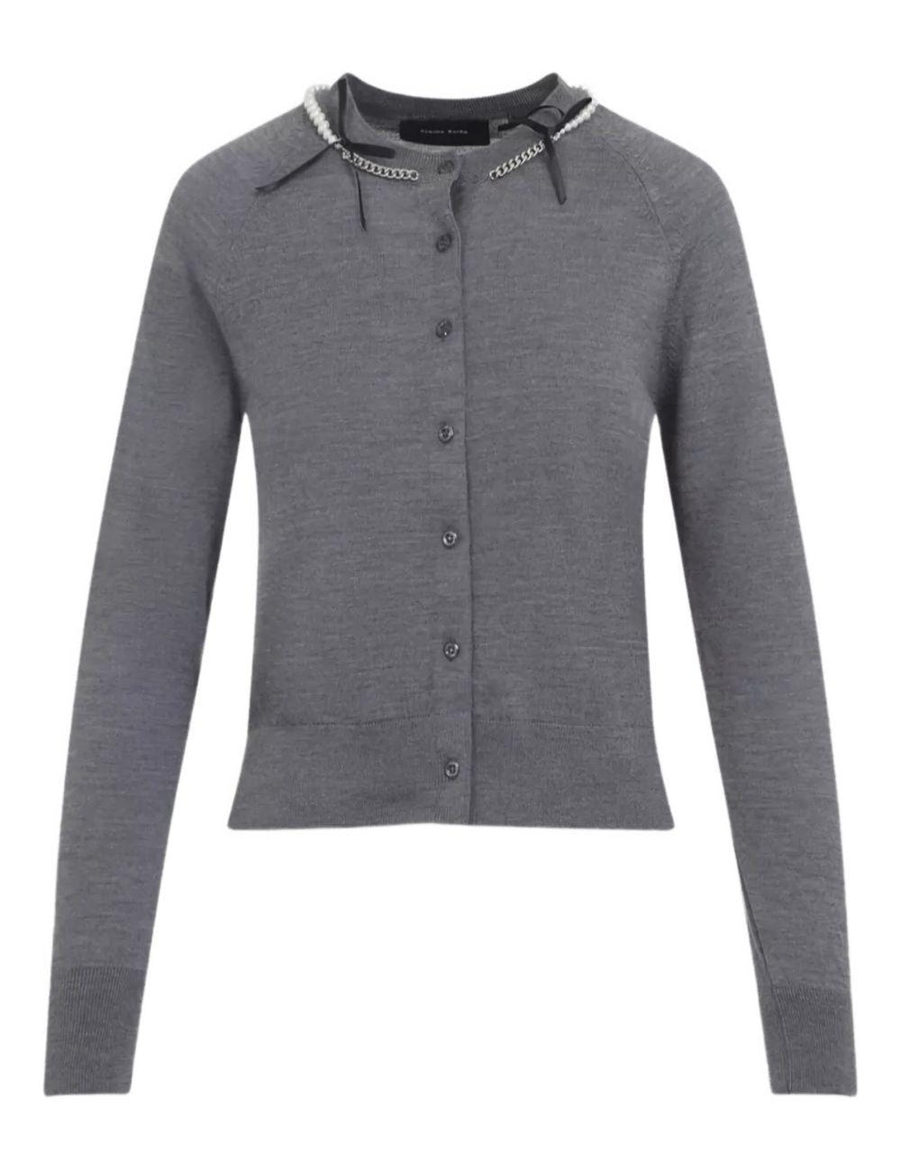 Cardigan con dettaglio in perle grigio Simone Rocha - donna 