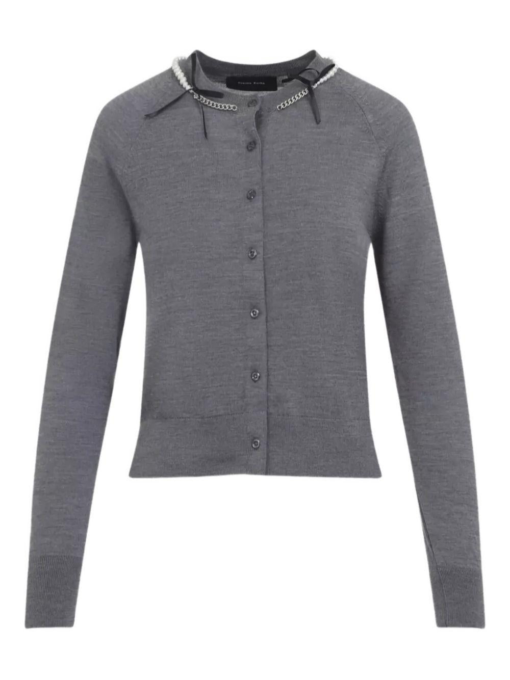 Cardigan con dettaglio in perle grigio Simone Rocha - donna 