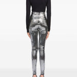 Pantaloni stretti metallici in argento MM6 Maison Margiela - uomo 