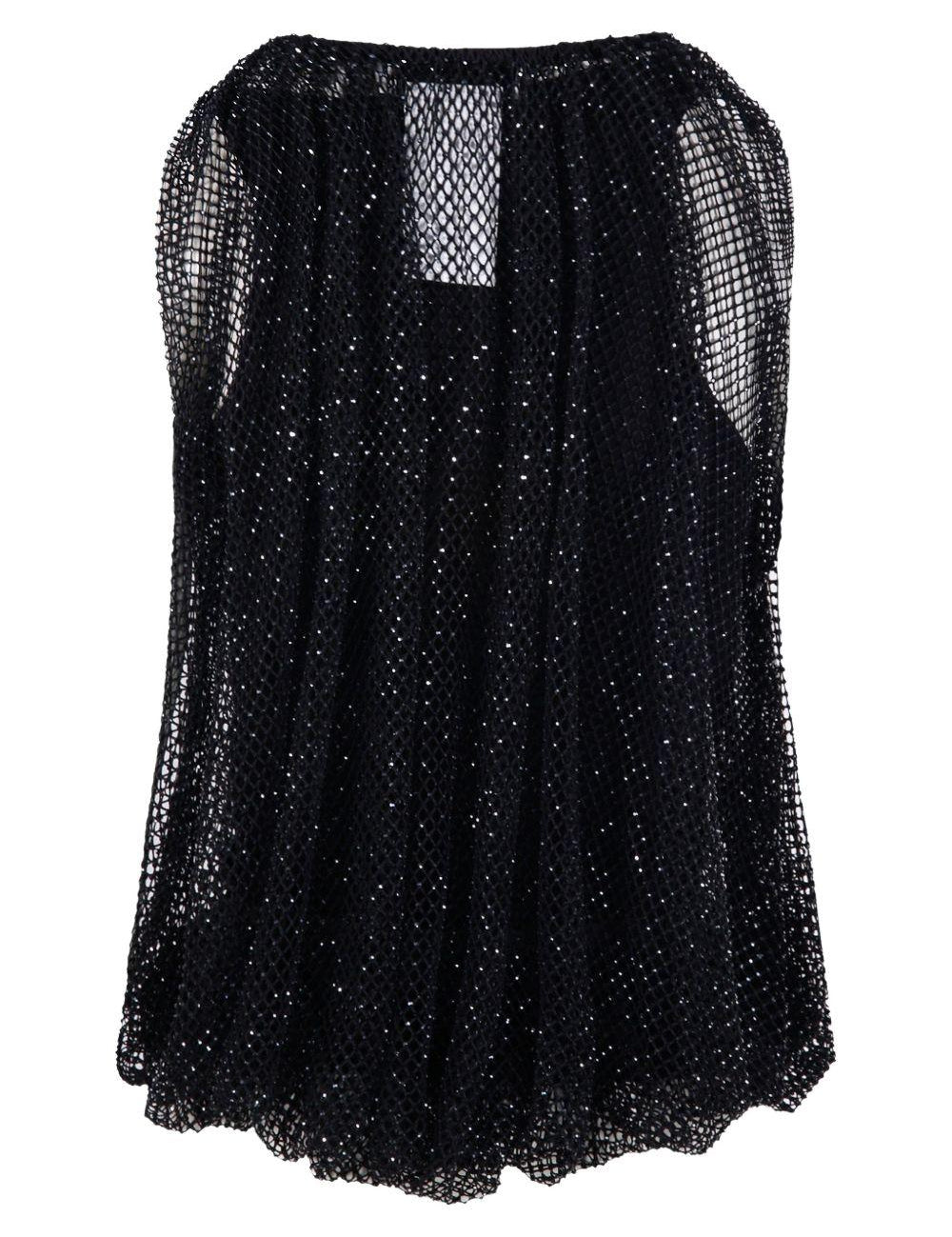 Top in rete con cristalli nodo in nero Maxmara sportmax - donna 