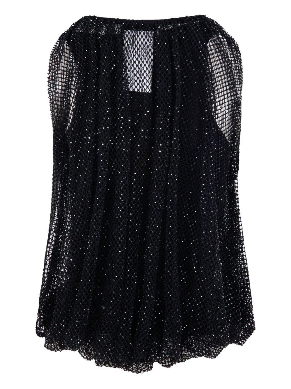 Top in rete con cristalli nodo in nero Maxmara sportmax - donna 