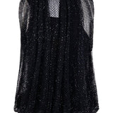 Top in rete con cristalli nodo in nero Maxmara sportmax - donna 