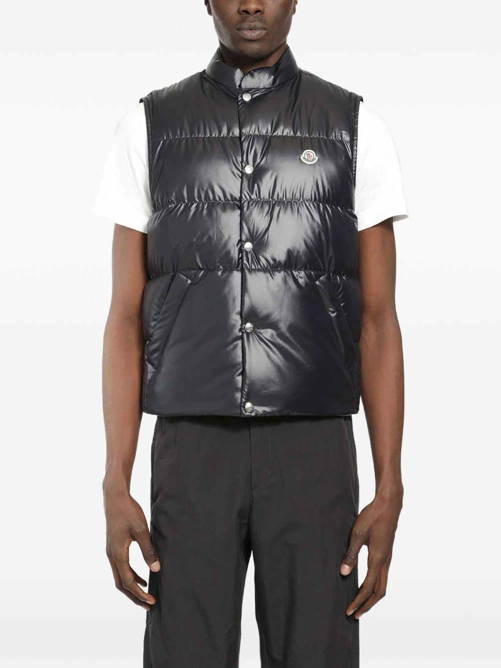 Gilet imbottito con bottoni in blu Moncler - uomo 
