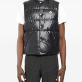 Gilet imbottito con bottoni in blu Moncler - uomo 