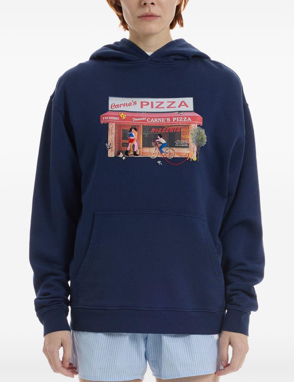 Felpa Hot Slice con cappuccio in blu Carne bollente - uomo 
