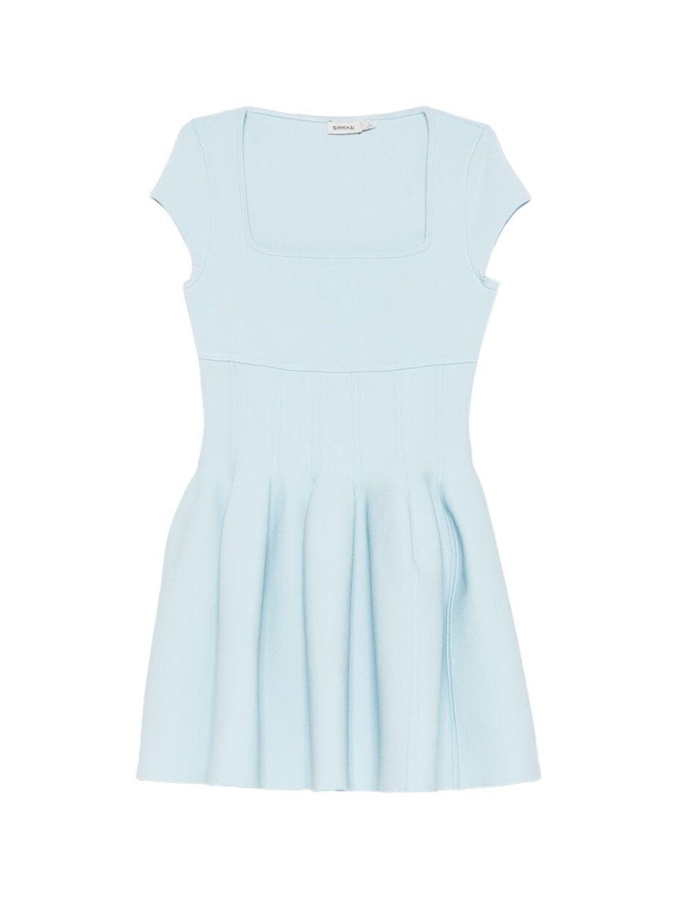 Abito corto svasato in azzurro Simkhai - donna 