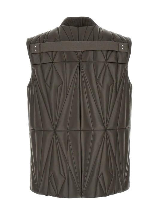 Gilet trapuntato geocamo in marrone Rick Owens x Moncler - unisex<BR/> 